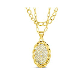 スターリングフォーエバー レディース ネックレス・チョーカー・ペンダントトップ アクセサリー Silver-Tone or Gold-Tone Cubic Zirconia Round Pendant Galette Layered Necklace Gold