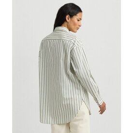 ラルフローレン レディース カットソー トップス Women's Cotton Striped Shirt Blue/White