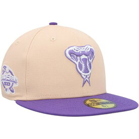 ニューエラ メンズ 帽子 アクセサリー Arizona Diamondbacks New Era 2001 World Series Side Patch 59FIFTY Fitted Hat Orange/Purple