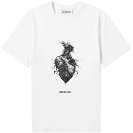 ハンコペンハーゲン メンズ Tシャツ トップス Han Kjobenhavn Heart Monster Print T-Shirt White