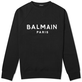 バルマン メンズ パーカー・スウェットシャツ アウター Balmain Paris Logo Crew Sweat Black