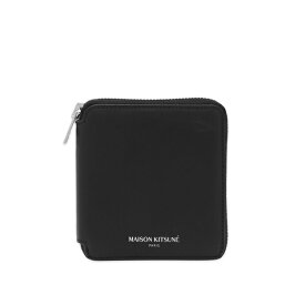 メゾンキツネ メンズ 財布 アクセサリー Maison Kitsune Square Zipped Wallet Black