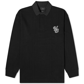 ワイスリー メンズ ポロシャツ トップス Y-3 Rugby Long Sleeve Shirt Black