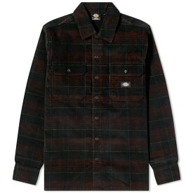 ディッキーズ メンズ シャツ トップス Dickies Alma Corduroy Check Shirt Black