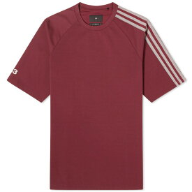 ワイスリー メンズ Tシャツ トップス Y-3 3 Stripe Long sleeve T-shirt Red