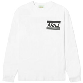 アリーズ メンズ Tシャツ トップス Aries Long Sleeve Credit Card T-Shirt White