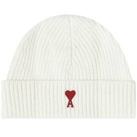 アミ メンズ 帽子 アクセサリー AMI Red ADC Beanie White