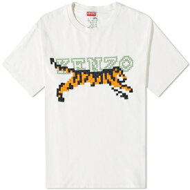 ケンゾー メンズ Tシャツ トップス Kenzo PARIS Pixel Oversize T-Shirt White