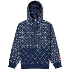 ケンゾー メンズ パーカー・スウェットシャツ アウター Kenzo Sashiko Stitch Oversized Hoodie Blue