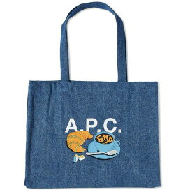 アーペーセー メンズ トートバッグ バッグ END. x A.P.C. 'Coffee Club' Diane Denim Shopping Tote Blue