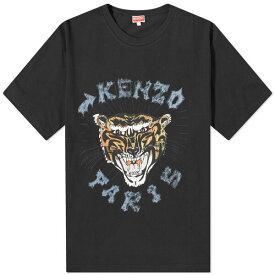 ケンゾー メンズ Tシャツ トップス Kenzo Drawn Varsity Oversize Tee Black