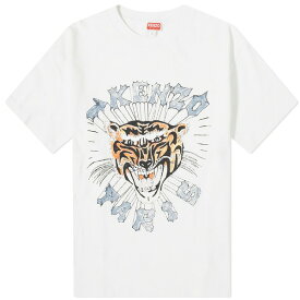 ケンゾー メンズ Tシャツ トップス Kenzo Drawn Varsity Oversize Tee White