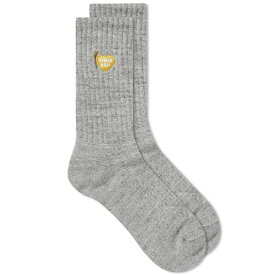 ヒューマンメイド メンズ 靴下 アンダーウェア Human Made Heart Pile Socks Grey