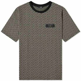バルマン メンズ Tシャツ トップス Balmain Monogram Jacquard T-Shirt Black