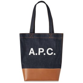 アーペーセー メンズ トートバッグ バッグ A.P.C. Axel Denim And Leather Tote Blue