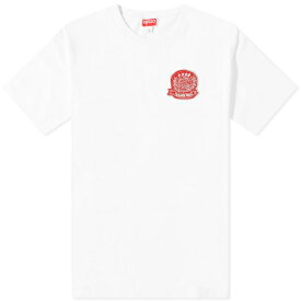 ケンゾー メンズ Tシャツ トップス Kenzo Drawn Varsity Tee White
