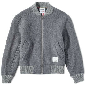 トムブラウン メンズ ジャケット＆ブルゾン アウター Thom Browne Tape Wool Fleece Bomber Jacket Grey