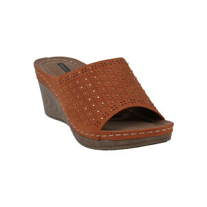 W[V[V[Y fB[X T_ V[Y Women's Atlanta Studded Comfort Wedge Sandals Orange