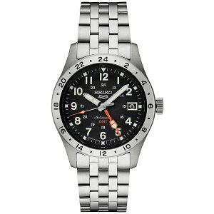 セイコー レディース 腕時計 アクセサリー Men's Automatic 5 Sports GMT Stainless Steel Bracelet Watch 39mm Silver