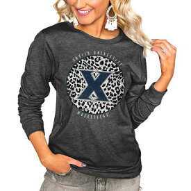 ゲームデイ レディース Tシャツ トップス Xavier Musketeers Women's Call the Shots Oversized Long Sleeve TShirt Charcoal