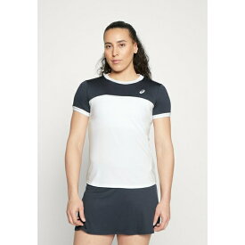 アシックス レディース テニス スポーツ WOMEN COURT TOP - Sports T-shirt - brilliant white/midnight