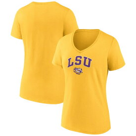ファナティクス レディース Tシャツ トップス LSU Tigers Fanatics Branded Women's Evergreen Campus VNeck TShirt Gold