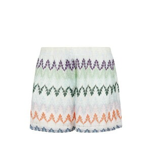 �~�b�\�[�j ���f�B�[�X �J�W���A���p���c �{�g���X Multicolour zig-zag shorts White