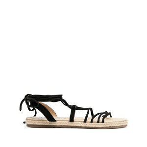 �}�l�r ���f�B�[�X �T���_�� �V���[�Y Tie-fastening flat sandals Black