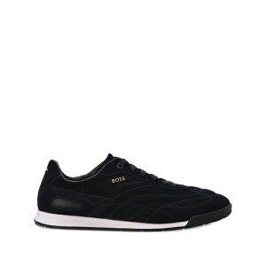 �{�X �����Y �X�j�[�J�[ �V���[�Y Titanium suede panelled sneakers Blue