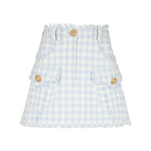 �o���}�� ���f�B�[�X �X�J�[�g �{�g���X Gingham-pattern a-line miniskirt Blue