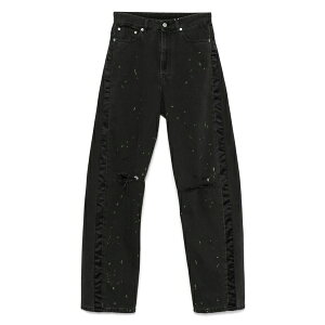 �}���^���}���W�F�� ���f�B�[�X �f�j���p���c �{�g���X Paint-splatter effect jeans Black