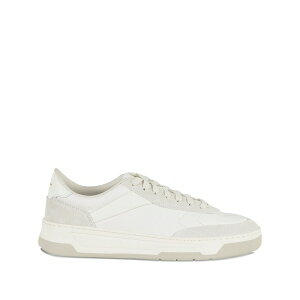 �{�X �����Y �X�j�[�J�[ �V���[�Y Leather lace-up low-top sneakers White