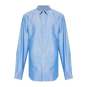 ���X�L�[�m �����Y �V���c �g�b�v�X Goose-embroidered shirt Blue