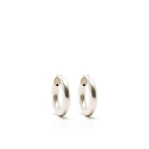 �W���E�T���_�[ ���f�B�[�X �s�A�X���C�������O �A�N�Z�T���[ Engraved-logo hoop earrings Silver