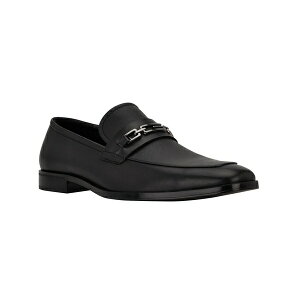 QX Y Xb|E[t@[ V[Y Men's Hendo Square Toe Slip On Dress Loafers Saffiano Black