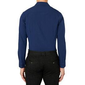 コンストラクト メンズ シャツ トップス Men's Slim-Fit Solid Performance Stretch Cooling Comfort Dress Shirt Navy