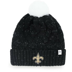 フォーティーセブン レディース 帽子 アクセサリー New Orleans Saints '47 Women's Fiona Logo Cuffed Knit Hat with Pom Black