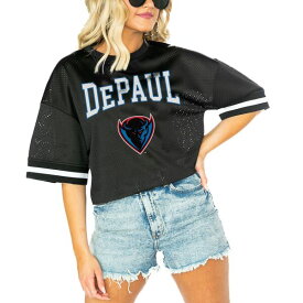 ゲームデイ レディース Tシャツ トップス DePaul Blue Demons Gameday Couture Women's Game Face Fashion Jersey Black