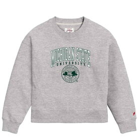 リーグカレッジエイトウェア レディース パーカー・スウェットシャツ アウター Michigan State Spartans League Collegiate Wear Women's 1636 Boxy Pullover Sweatshirt Ash