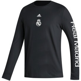 アディダス メンズ Tシャツ トップス Real Madrid adidas Team Crest Long Sleeve TShirt Black