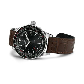 ハミルトン レディース 腕時計 アクセサリー Men's Swiss Automatic Khaki Aviation Converter Brown Leather Strap Watch 42mm Brown