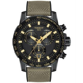 ティソット レディース 腕時計 アクセサリー Men's Swiss Chronograph Supersport Beige Textile Strap Watch 40mm Black