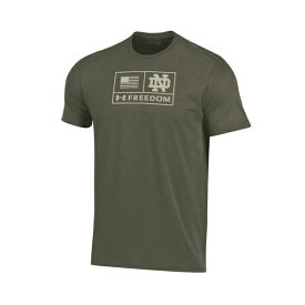 アンダーアーマー レディース Tシャツ トップス Men's Olive Notre Dame Fighting Irish Freedom Performance T-shirt Olive