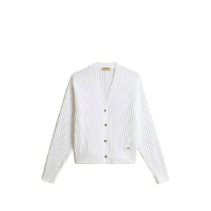 �E�[�� ���b�` ���f�B�[�X �J�[�f�B�K�� �A�E�^�[ V-neck ribbed cardigan White