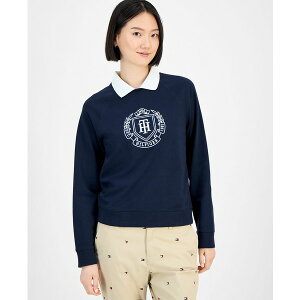 g~[ qtBK[ fB[X p[J[EXEFbgVc AE^[ Women's Two-fer Embroidered Sweatshirt Sky Captain