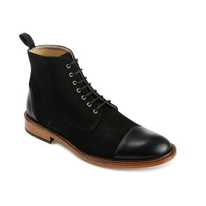 ^tg Y u[c V[Y Men's Troy Handcrafted Leather and Suede Dress Boots Black
