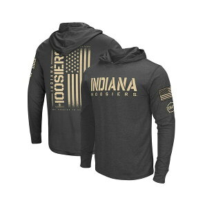 RVA Y p[J[EXEFbgVc AE^[ Men's Charcoal Distressed Indiana Hoosiers Team OHT Military-Inspired Appreciation Hoodie Long Sleeve T-shirt Charcoal