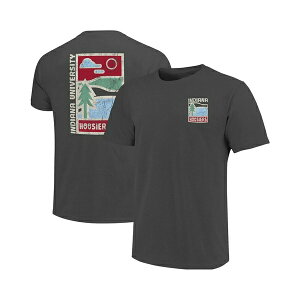 C[W Y TVc gbvX Men's Graphite Indiana Hoosiers Comfort Colors Minimal Vista Distressed Graphics T-Shirt Graphite