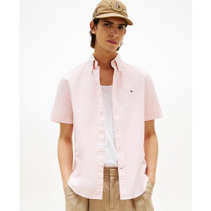 g~[ qtBK[ Y Vc gbvX Men's Big & Tall Relaxed Fit Short Sleeve Button-Down Garment Dyed Oxford Shirt Pink Lily