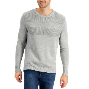 Nu[ Y jbg&Z[^[ AE^[ Men's Textured Cotton Sweater, Created for Macy's Soft Grey Heather